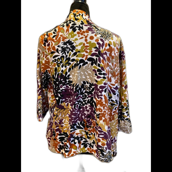 Christopher Banks Sweater Open Front Purple Gold Open Front Size Large Casual - Picture 3 of 11